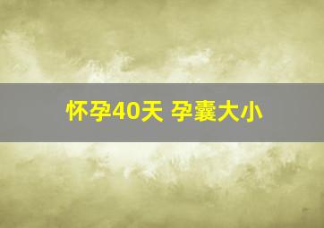 怀孕40天 孕囊大小